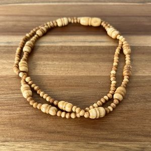 Vintage wood bead necklace